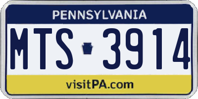 PA license plate MTS3914