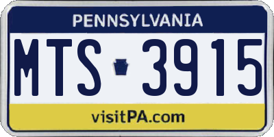 PA license plate MTS3915