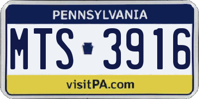 PA license plate MTS3916
