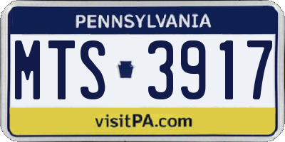 PA license plate MTS3917