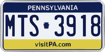 PA license plate MTS3918