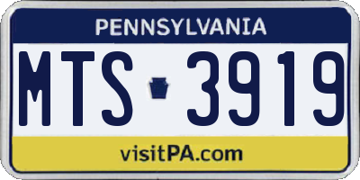 PA license plate MTS3919