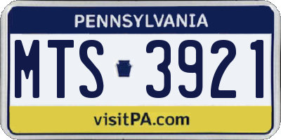 PA license plate MTS3921