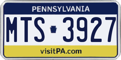 PA license plate MTS3927