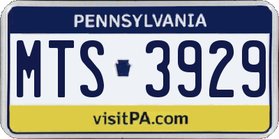 PA license plate MTS3929