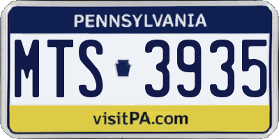 PA license plate MTS3935