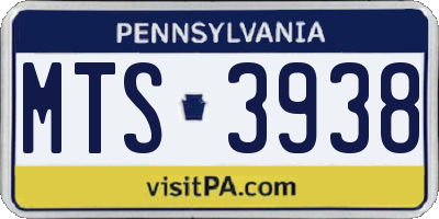 PA license plate MTS3938