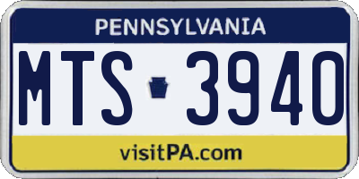 PA license plate MTS3940
