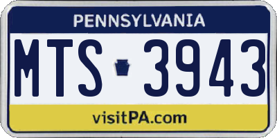 PA license plate MTS3943