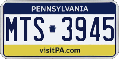 PA license plate MTS3945