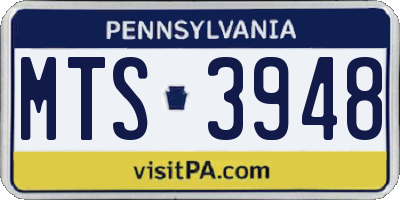 PA license plate MTS3948