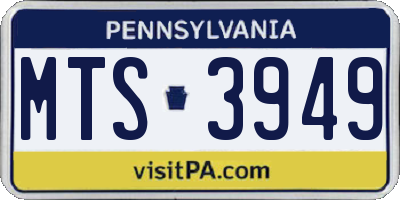 PA license plate MTS3949