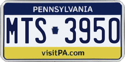 PA license plate MTS3950