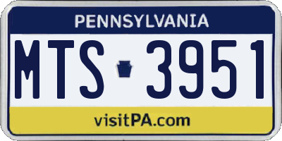 PA license plate MTS3951