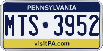 PA license plate MTS3952