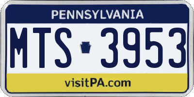 PA license plate MTS3953