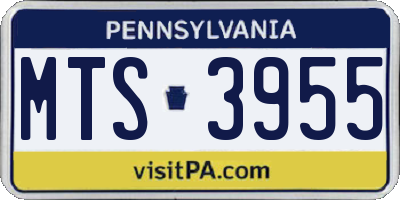 PA license plate MTS3955