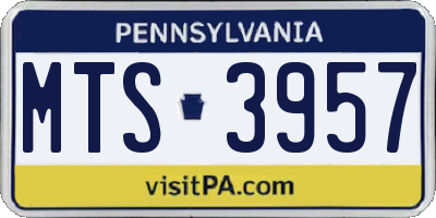 PA license plate MTS3957