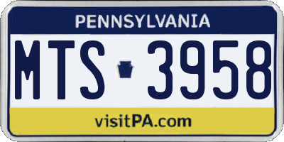 PA license plate MTS3958