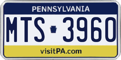 PA license plate MTS3960