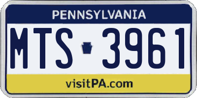 PA license plate MTS3961