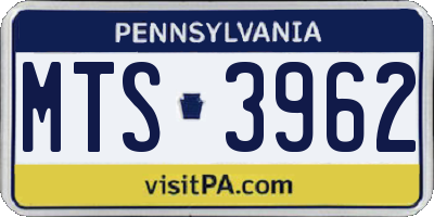 PA license plate MTS3962