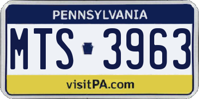 PA license plate MTS3963