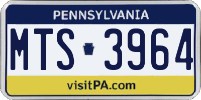 PA license plate MTS3964