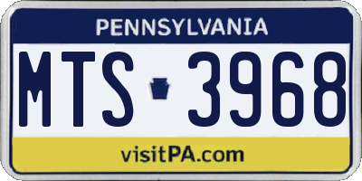 PA license plate MTS3968