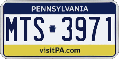PA license plate MTS3971