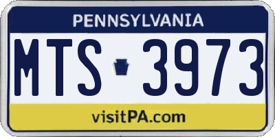 PA license plate MTS3973