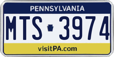 PA license plate MTS3974