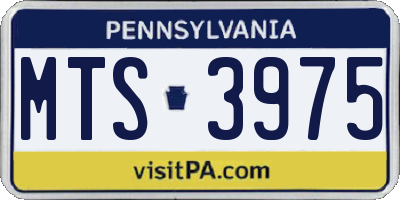 PA license plate MTS3975