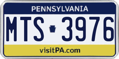 PA license plate MTS3976