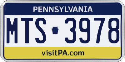 PA license plate MTS3978