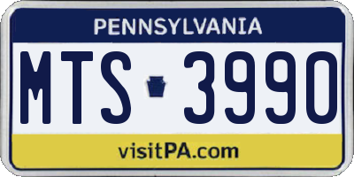 PA license plate MTS3990