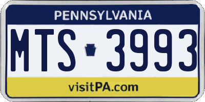 PA license plate MTS3993