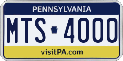 PA license plate MTS4000
