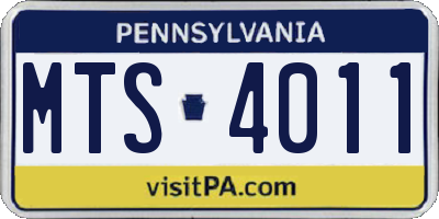 PA license plate MTS4011