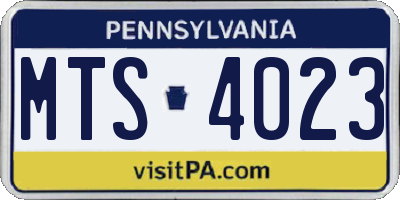 PA license plate MTS4023