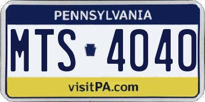 PA license plate MTS4040