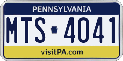PA license plate MTS4041
