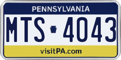PA license plate MTS4043