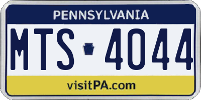 PA license plate MTS4044