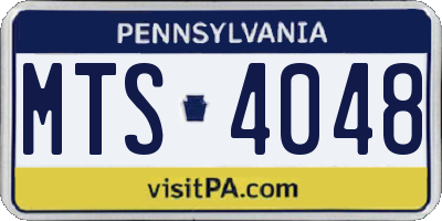 PA license plate MTS4048