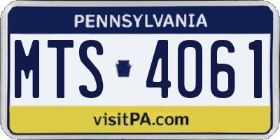PA license plate MTS4061