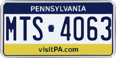 PA license plate MTS4063