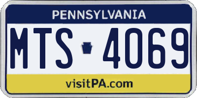 PA license plate MTS4069