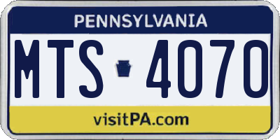 PA license plate MTS4070