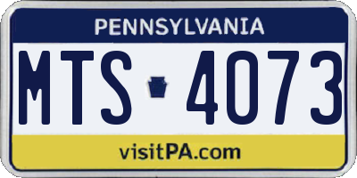 PA license plate MTS4073